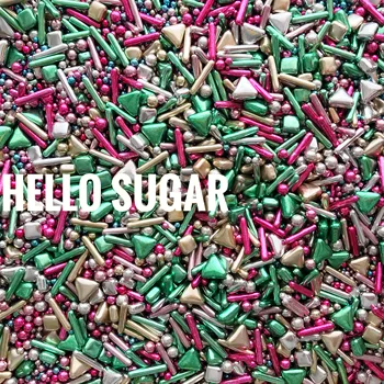 

Hello Sugar 30g Red Green Gold Silver Mixed Sugar Beads Cupcake Toppers Wrapper Metallic Christmas Tree Topper Sugar Needle