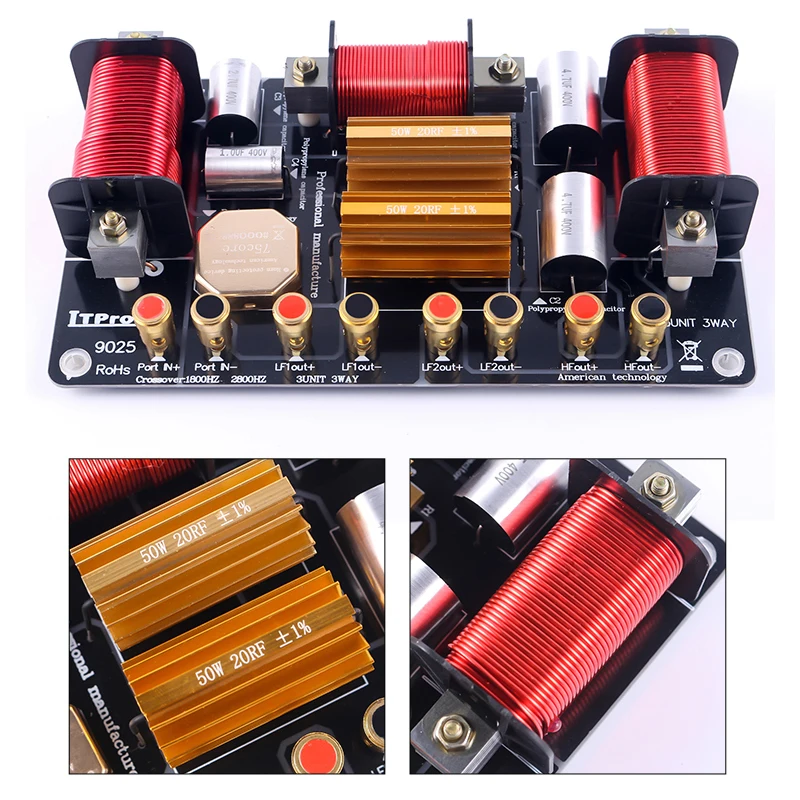1800 Вт двойной бас 2 Way 3 блок Hi-Fi динамик делитель частоты высоконизкий кроссовер фильтры с твитером защита предохранителя M9025