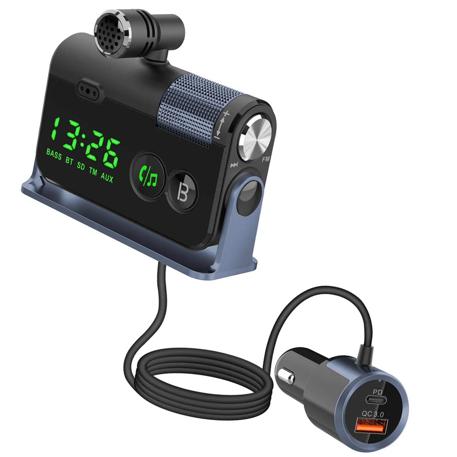 Bluetooth FM Transmitter Plug-in Microphone Wireless Car Kit for iOS Phones |