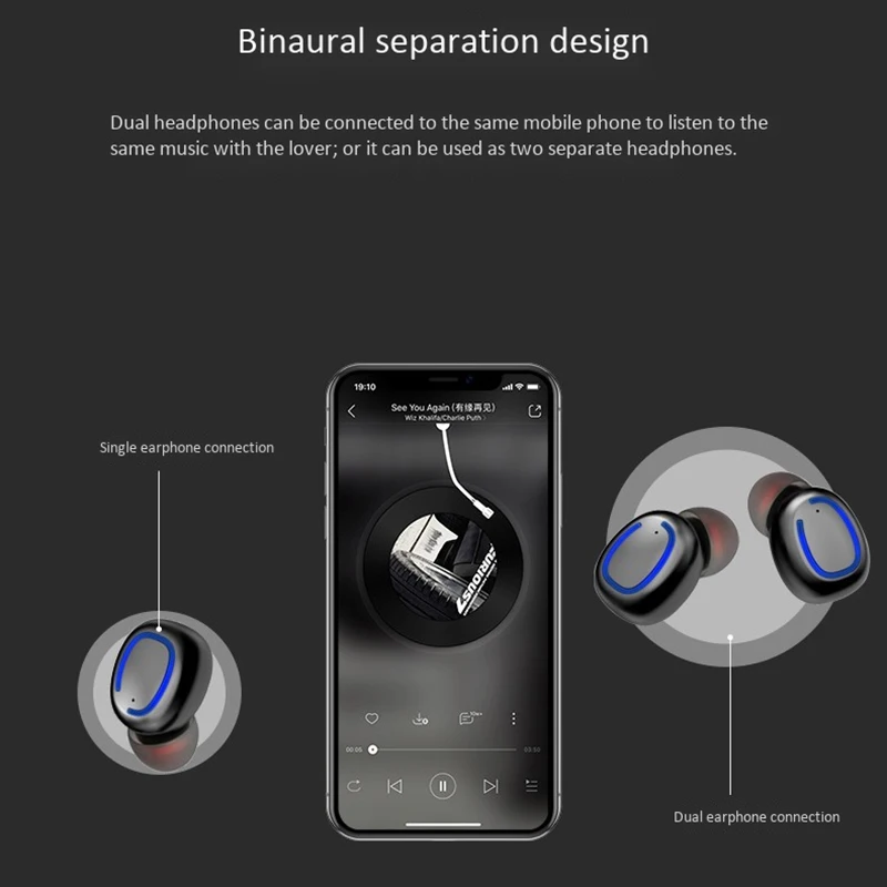 Xi11 Мини Bluetooth 5,0 наушники беспроводные наушники Ipx4 водонепроницаемые Tws стерео Hi-Fi звук с 500 мА зарядный чехол