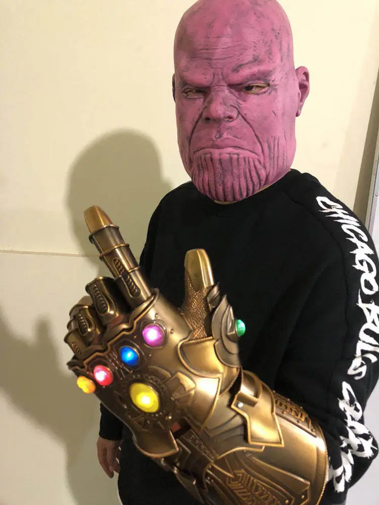 HCMY Thano Infinity Gauntlet полностью металлический 1:1 носимая Косплей перчатка статуя с