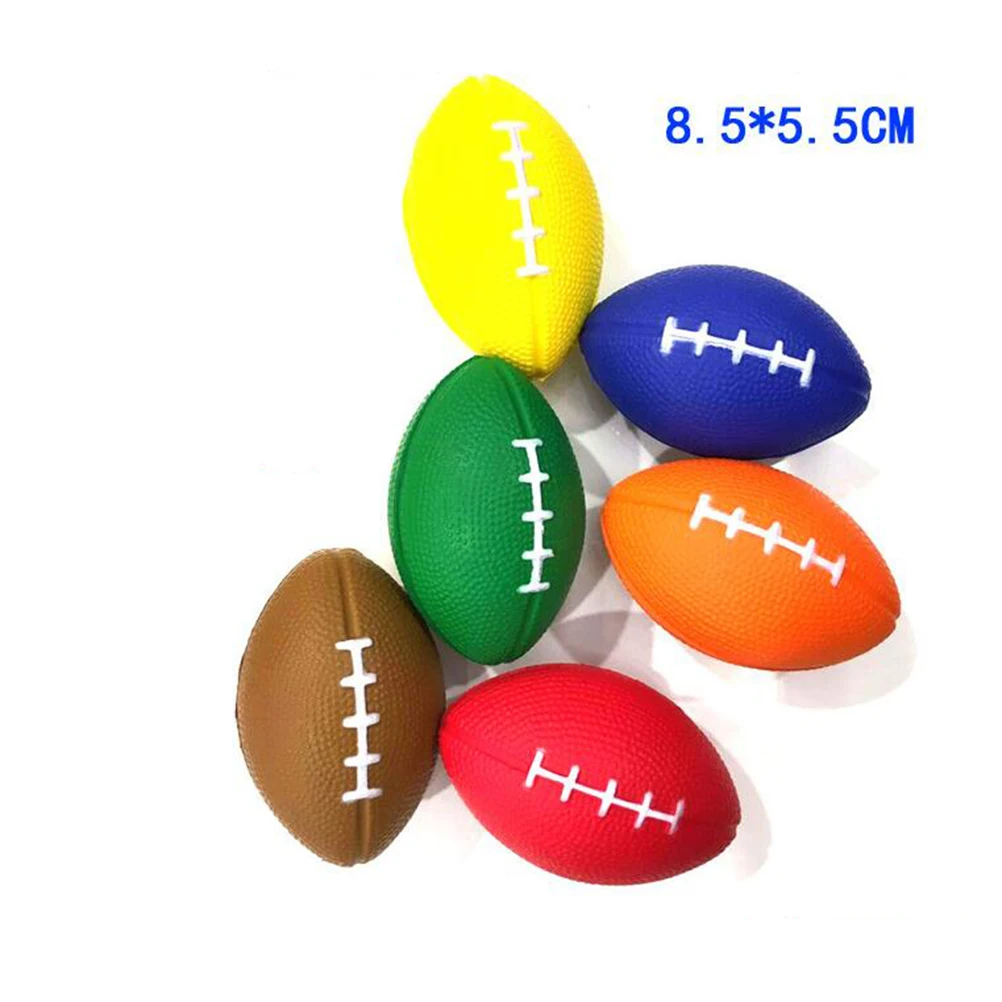

4pcs Vent Balls Mini Rugby Sports Balls Toy PU Rugby Balls For Games Kids Party Favors Toy Balls Color Random