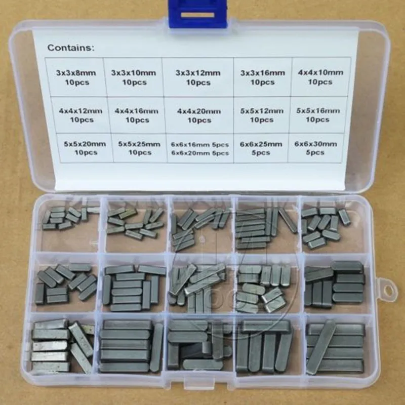 140Pcs Set Round Ended Feather Key Drive Shaft Parallel Keys 3mm 4mm