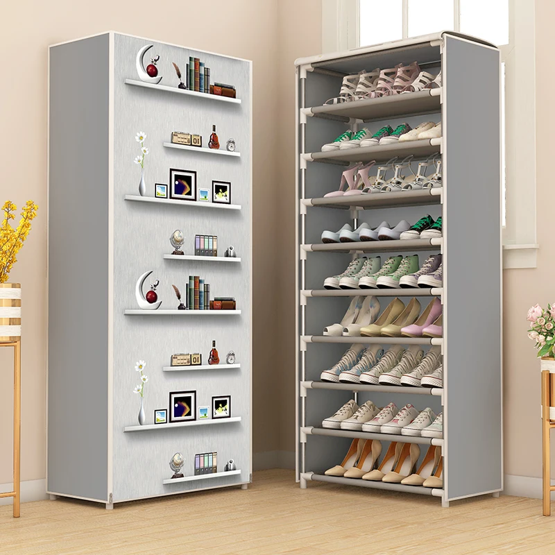 Kirkham Shoe Cabinet Mirrored Cupboard Footwear Storage Rack Organiser Black 