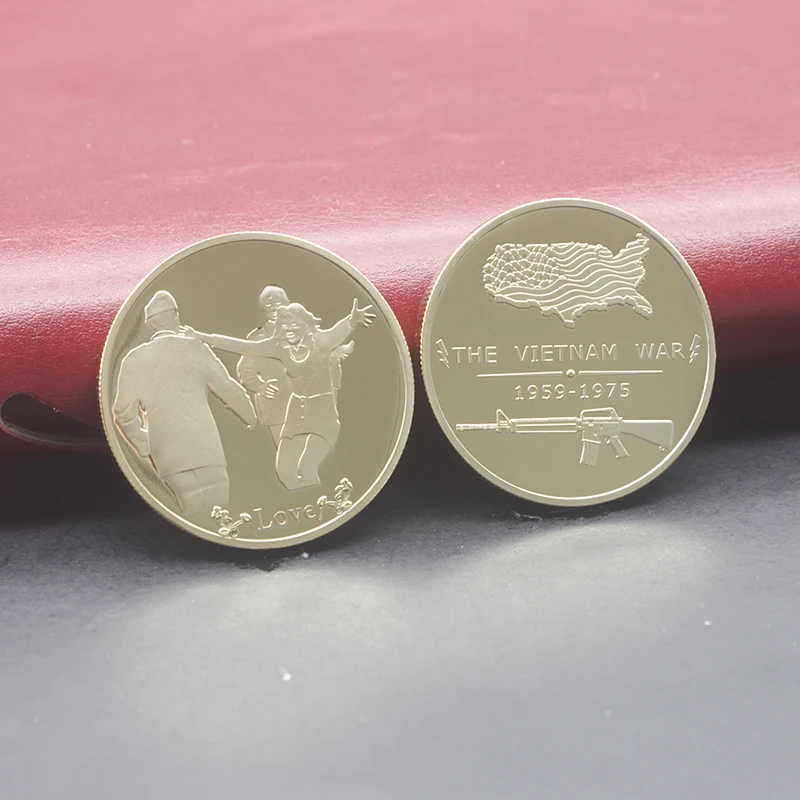 1959-1975 США Вьетнам битва позолоченные монеты сбора Второй мировой войны вызов монеты год мужчины подарок дропшиппинг
