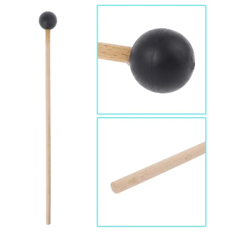 1 Pc 14.5" Tuning Fork Mallet Sound Hammer Wooden Holder Rubber Scientific Supplies Educational with Rubber Striker