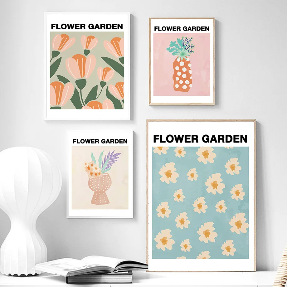 Rynek owoców kwiat ogród stokrotka tulipan obraz ścienny na płótnie Nordic plakaty i druki zdjęcia do salonu Home Decor