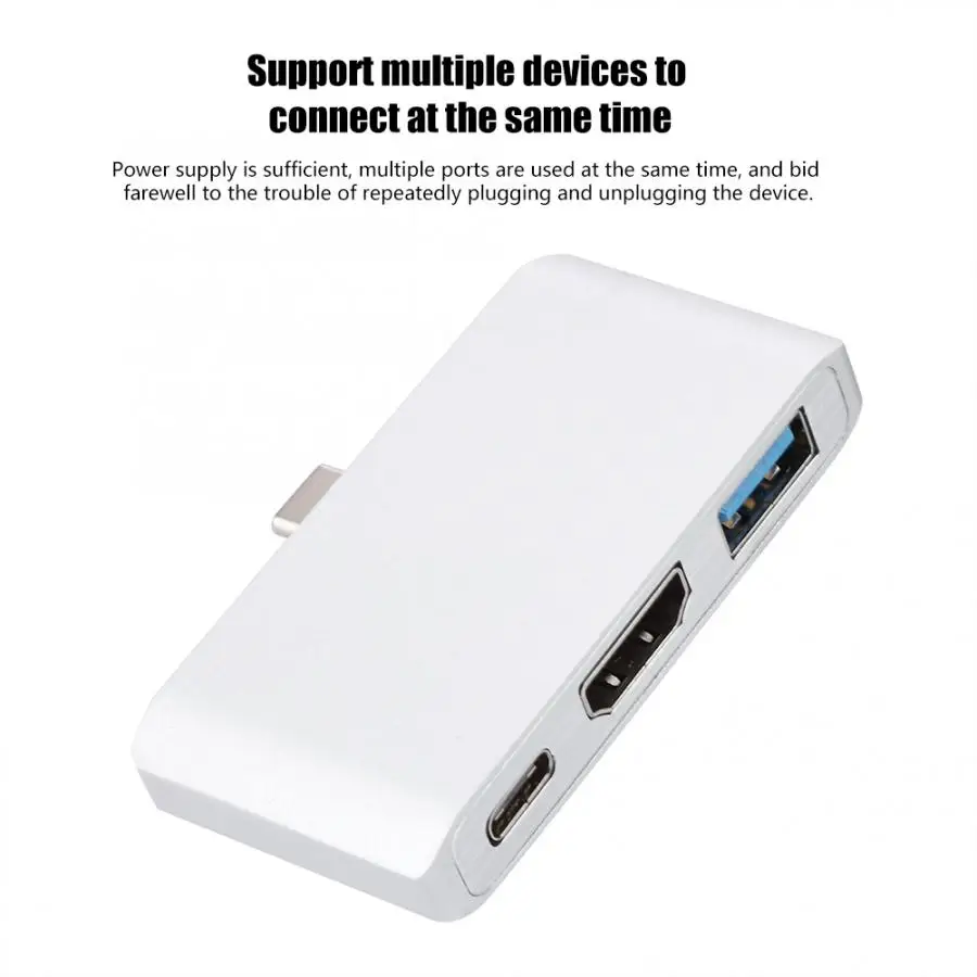 Тип с разъемами типа C и HDMI/USB3.0/PD 3-в-1 4K видео конвертер адаптер Hub