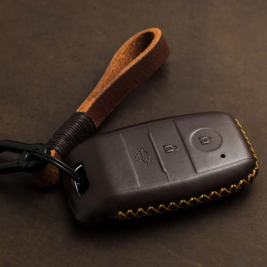 

1 PCS Genuine Leather Smart Key Case Key Cover For KIA KX3 KX5 K3S RIO Ceed Cerato Optima K5 Sportage Sorento