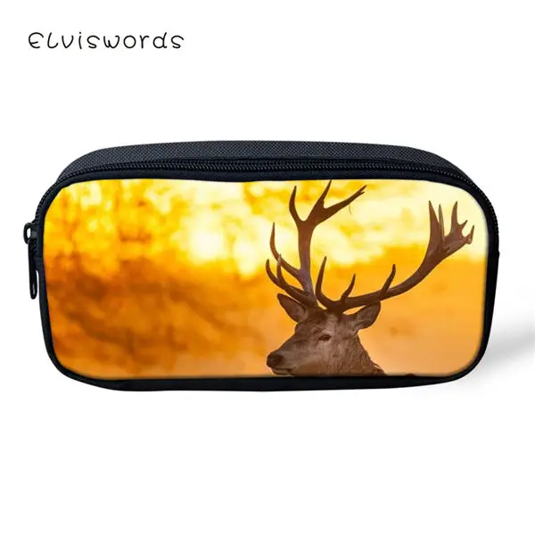 CDWX3837K ELVISWORDS/Детский рюкзак из 3 предметов с изображением оленя, школьные сумки с мультяшными животными, студенческий рюкзак/сумки с откидным клапаном/пеналы для ручек - Цвет: CDWX3837K