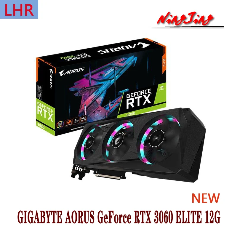 GIGABYTE AORUS GeForce RTX 3060 ELITE 12G 15000 МГц GDDR6 8 Гб ATX RTX3060 поддержка AMD Intel Настольный ЦП LHR Новый