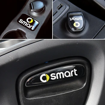 

Car Cigarette lighter Charging port Storage box handle Central armrest panel 3DStickers For smart 453 Fortwo Forfour Car styling