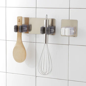 

Adhesive Multi-Purpose Hooks Wall Mounted Mop Organizer Holder RackBrush Broom Hanger Hook Kitchen bathroom Strong Hooks