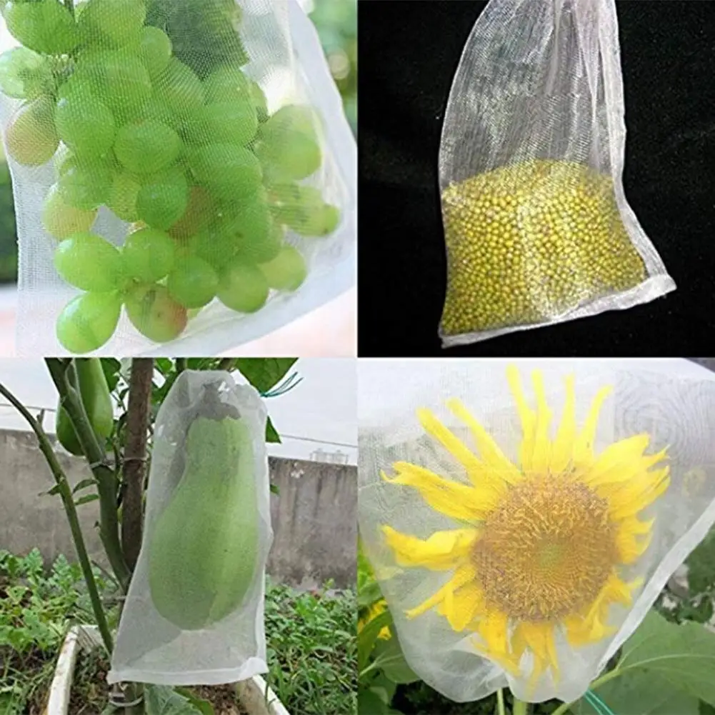 10 шт./компл. супермаркет Drawstring многоразовый защитный мешок для семян замачивания прорастания Фрукты сетки сумки садовые овощи нейлон