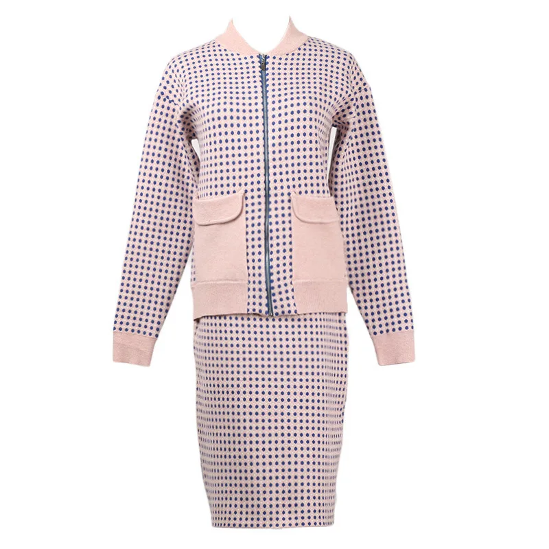 #Special Offers Fall 2018 new blue wave point and long-sleeved cardigan + skirt suits female spot a undertakes #Special Offers Fall 2018 new blue wave point and long-sleeved cardigan + skirt suits female spot a undertakes