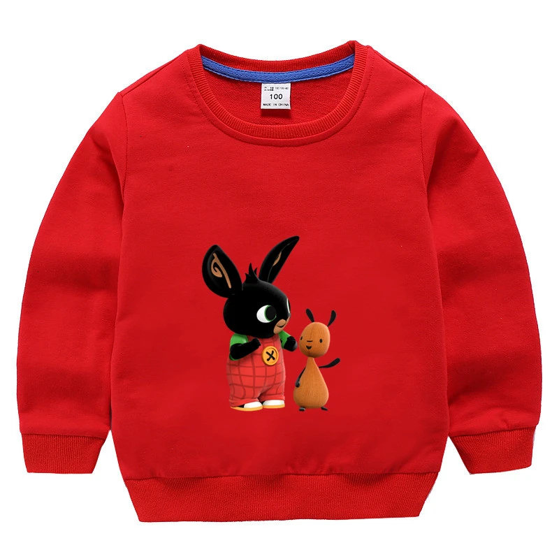 as picture autumnr Boys Girls Bing Rabbit Funny Splicing color Kid O-Neck Tops Children Cartoon T shirt Baby Sweatshirt - Цвет: as picture
