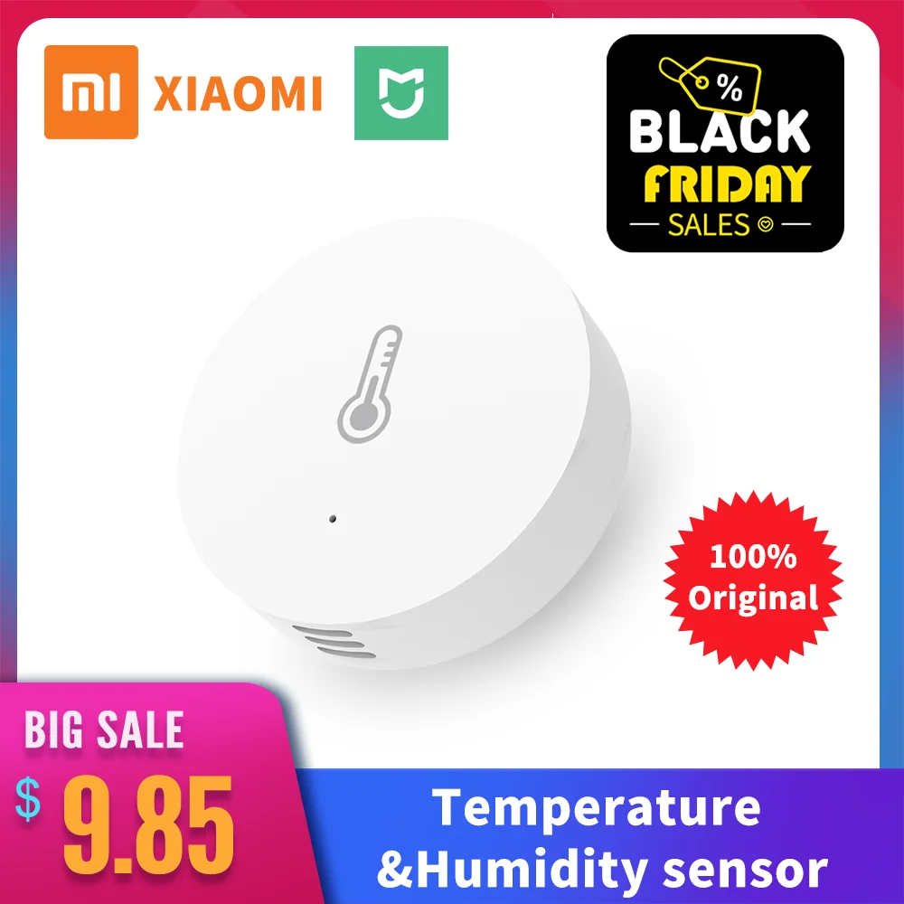 

Original Xiami Mi Smart Temperature and Humidity Sensor WiFi Remote Control by Mi APP Mijia Smart Home Thermometer Sensor 22
