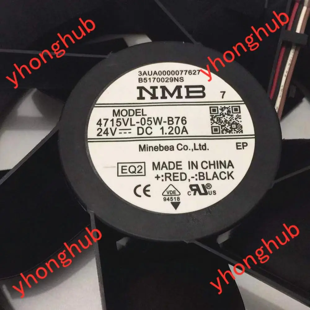 NMB MAT 4715VL 05W B76 EQ1 EQ2 EQ3 DC 24V 1.20A 120x120x38 мм 4 провод Сервер вентилятор охлаждения|square