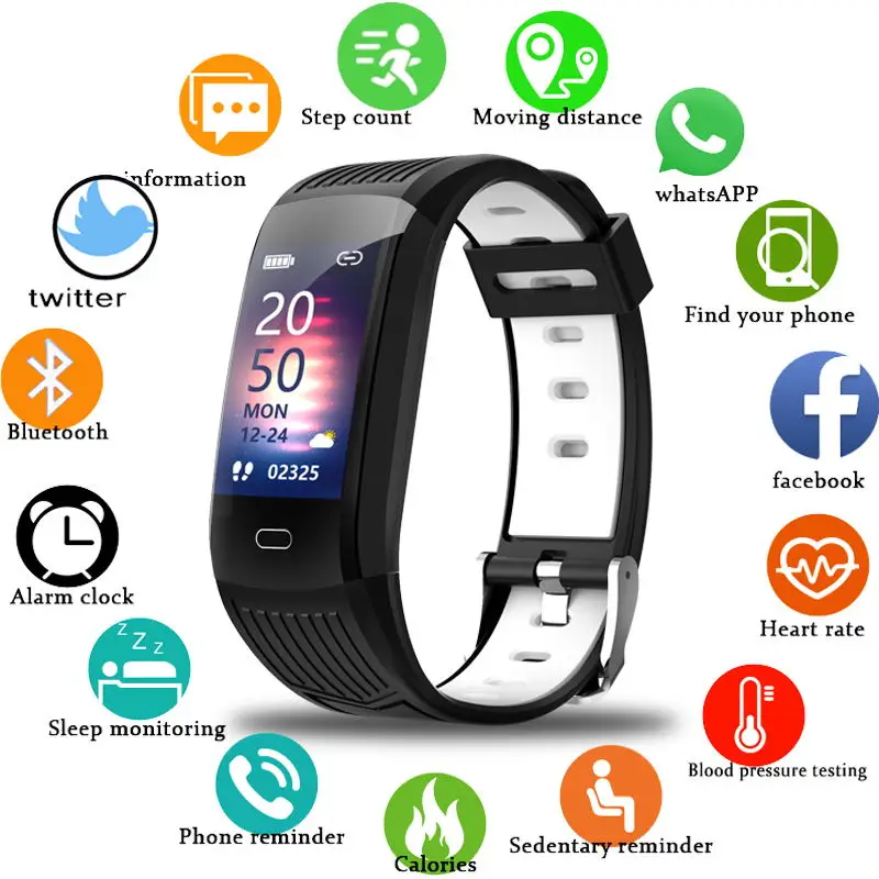 LIGE New Men Smart Watch Fitness Tracking Smart Wristband Heart Rate Monitoring IP68 Waterproof Women Sports Tracker Bracelet