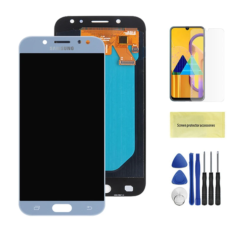 Blue ЖК-для Samsung Galaxy J5 j530 J530F ЖК-дисплей кодирующий преобразователь сенсорного экрана в сборе ЖК-дисплей для J5 Pro AMOLED lcd - Цвет: Blue