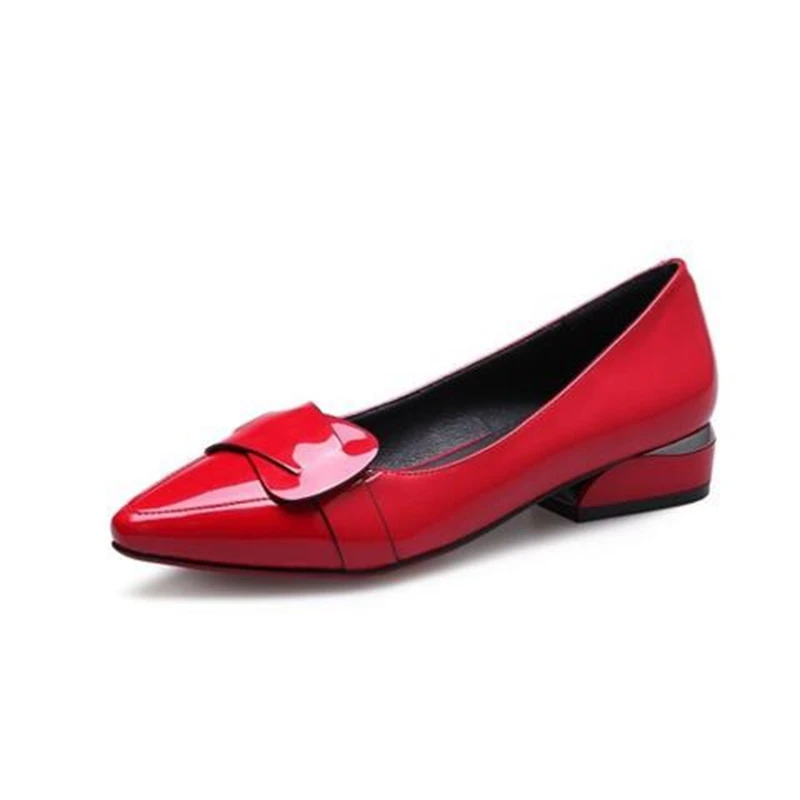 red heeled loafers