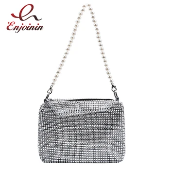 

Bright Diamond Small Bag Pearl Chain Evening Gift Bag Women Messenger Bag Lady Shoulder Bag 2020 Fashion Women Purses