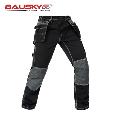 Высокое качество Craftsman мужские рабочие брюки рабочая одежда с несколькими карманами рабочие брюки механик Спецодежда Быстрая - Цвет: B128 black