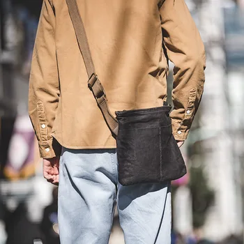 

Retro Simple Oil Wax Canvas Bag Men's Crossbody Bag Summer Bag