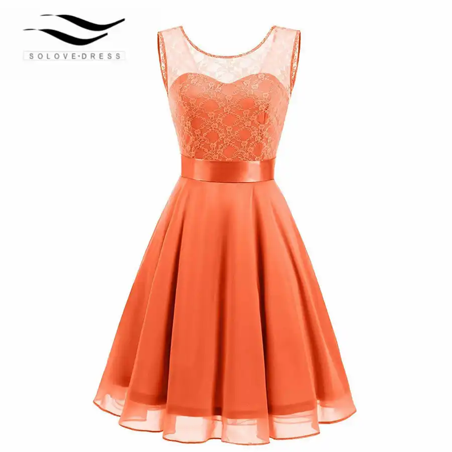 orange elegant dresses