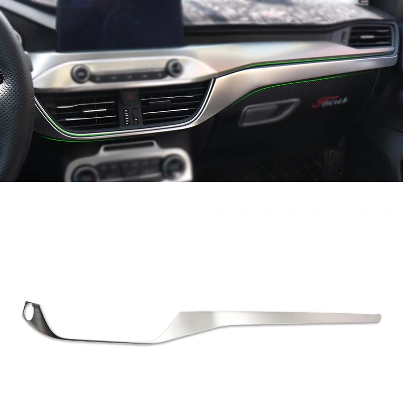 

Lsrtw2017 for Ford Focus MK4 Car Car Dashboard Central Control Strip Trims Decorative Interior Accessories Chrome 2019 2020 2021
