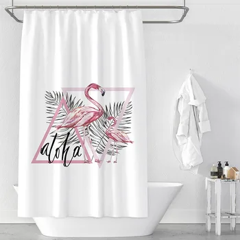 

Flamingo Printed 3d Bath Curtains Waterproof Polyester Fabric Thicken Hower Curtains Bathroom Curtain with Hook Accessories