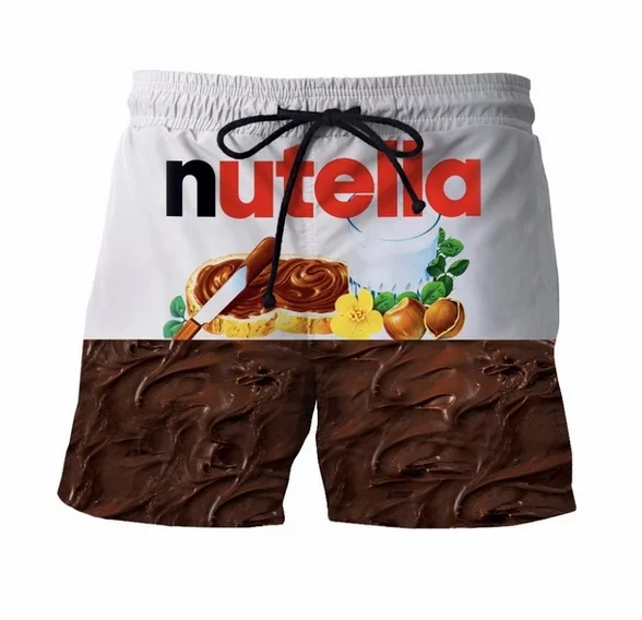 

New 3D Printing Nutella Pants Delicious Chocolate Sauce Fashion Men Women Tracksuits Crewneck Hip Hop Shorts Plus Size S-7XL