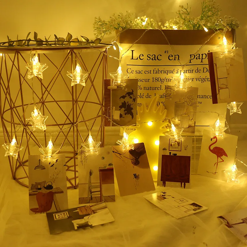 

1.5M 3M 6M LED Strings Light Fairy Star Lights Flashing String Lights Christmas Decoration for Hanging Photo Cards Artwork