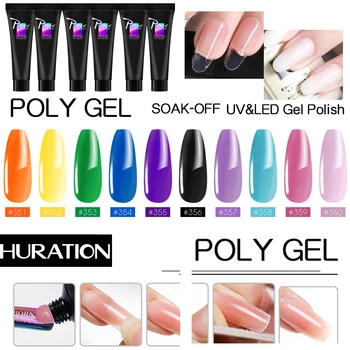 

Poly Gel Brush Acrylic Poly Quick Building Nail Gel White Clear Extension Gel Clear Nail Poly Gel Tips Builder UV Gel Base Top