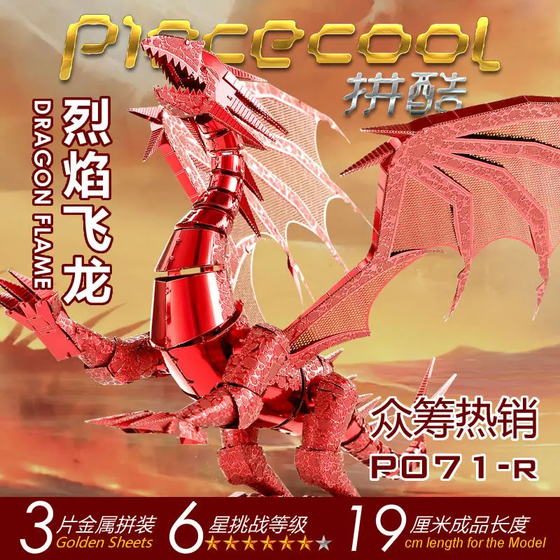 

Piececool Dragon Flames Stereo Creative Decoration Metal Handmade DIY Assembled Assembly Jigsaw Puzzle Cool Model Toy