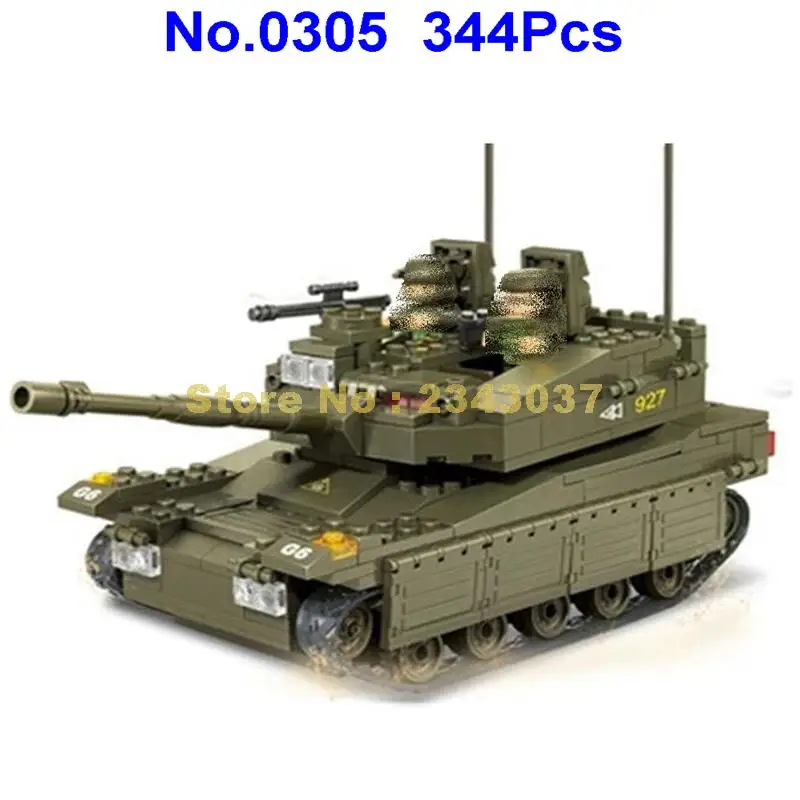 Конструктор sluban 344 шт. военные войны танки армия серия merkava игрушечные