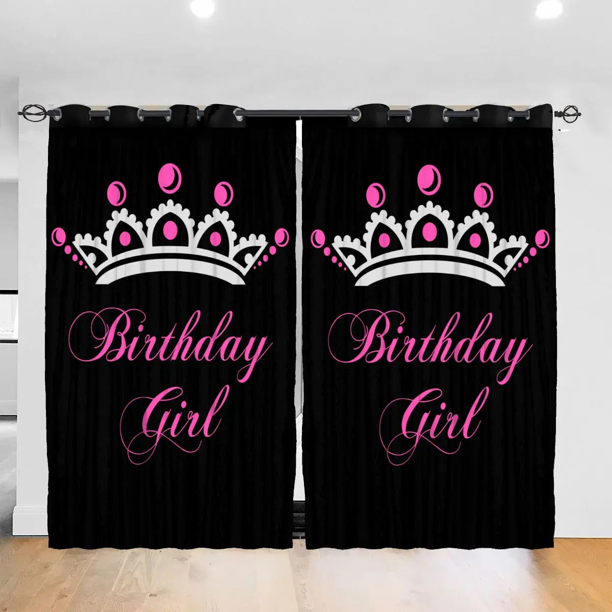 

Living Room Sun Block Curtain Birthday Girl Princess Light Shading Bedroom Blackout Window Curtains 52x72In