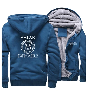 

Game Of Thrones Valar Dohaeris Thick Hoodies Mens 2019 Winter Fleece Warm Sweatshirt Men Casual Coat Arya Stark Zip Mens Jacket
