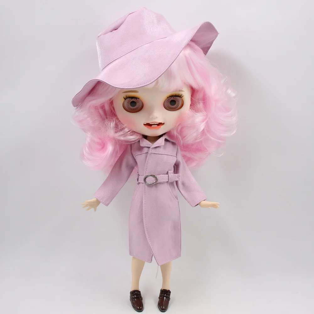 Ледяной обнаженный Blyth кукла No. BL136/1017 розовый микс белые волосы резные губы открытый рот матовые индивидуальные лица соединение тела 1/6 bjd