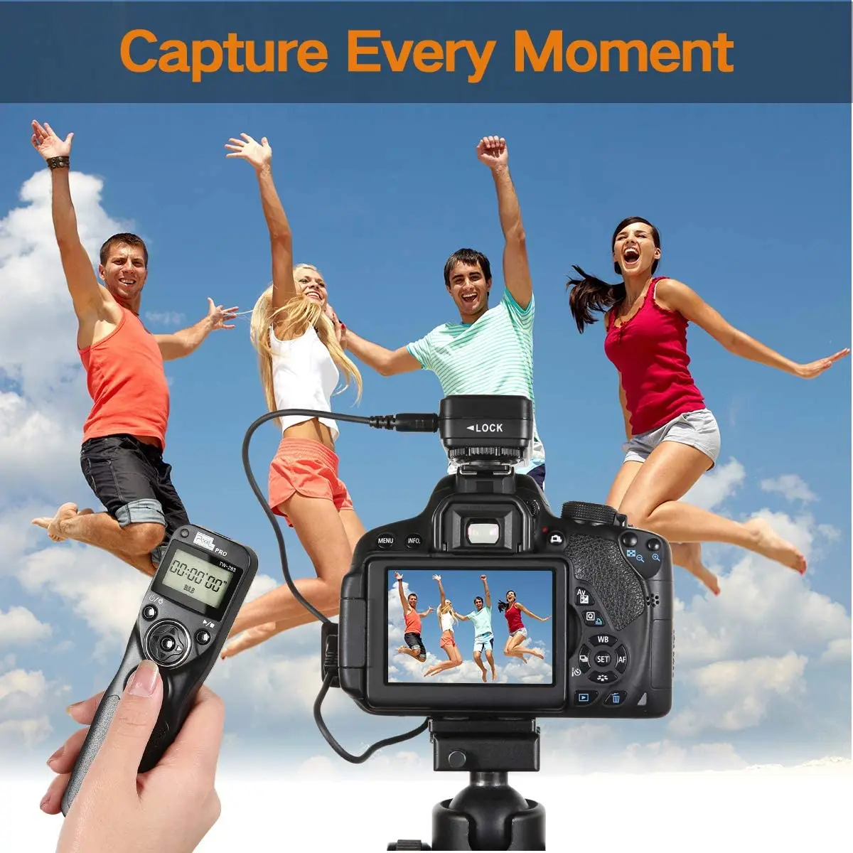 Pixel TW-283 Wireless Timer Remote Control Shutter Release（DC0 DC2 N3 E3 S2 90FJ）Cable For Canon Nikon Sony FUJITSU Camera camera remote shutter button camera remote shutter release