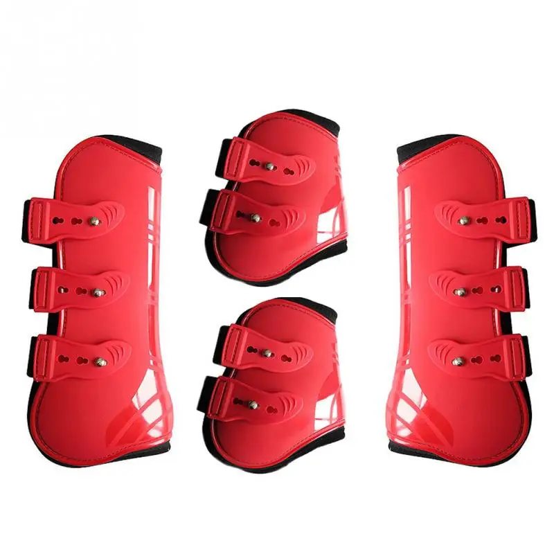 

Practical Riding Front Hind Horse Leg Boots Protection Wrap PU Leather Equestrian Training Guard Durable Outdoor Riding