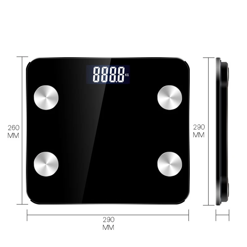 Bluetooth Body Scale Smart Bmi Scale Digital Bathroom Wireless Weight Scale, Body Composition Analyzer with Smartphone App 396 L