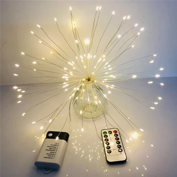 

LED Copper Wire Light String AA Eight Function Waterproof Remote Control Battery Box Explosion Shape Firework Light
