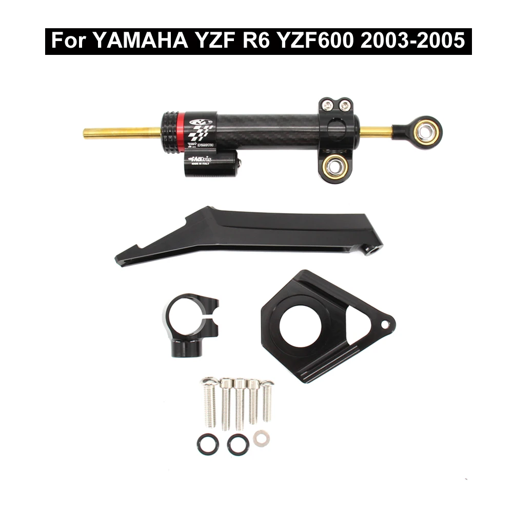 

Motorcycle High quality carbon fiber CNC Steering Damper Stabilizer Bracket Full For YAMAHA YZF R6 YZF600 2003 2004 2005