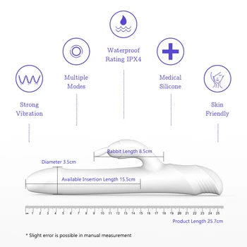 DRY WELL Rabbit Vibrator G Spot Sex Vibrators for Women Blended Orgasm Rotate Beads Clitoris Stimulator Waterproof Dildo 5