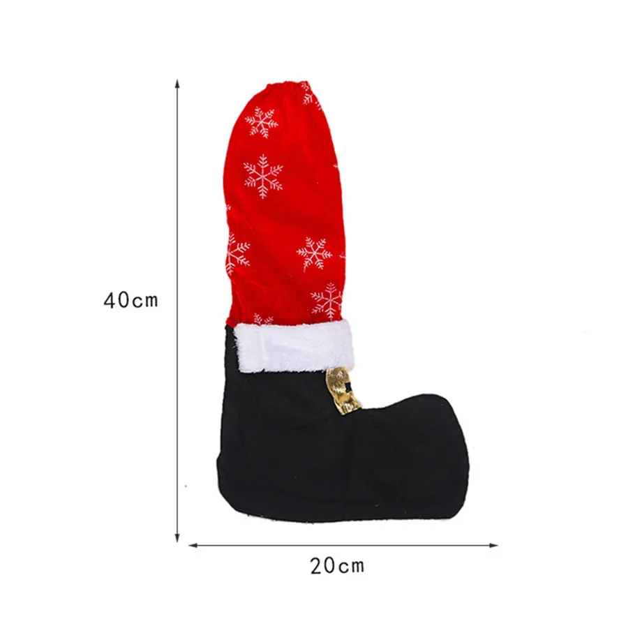 New 4pc Christmas Chair Leg Foot Cover Christmas Table Decoration for Party Dinner Christmas Chair Foot Cover 1002#30
