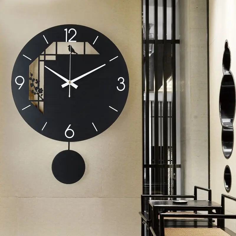 

Nordic Silent Wall Clock Modern Design Pendulum Black Minimalist Wall Clock Creative Wall Orologio Parete Wall Watch JJ60WC
