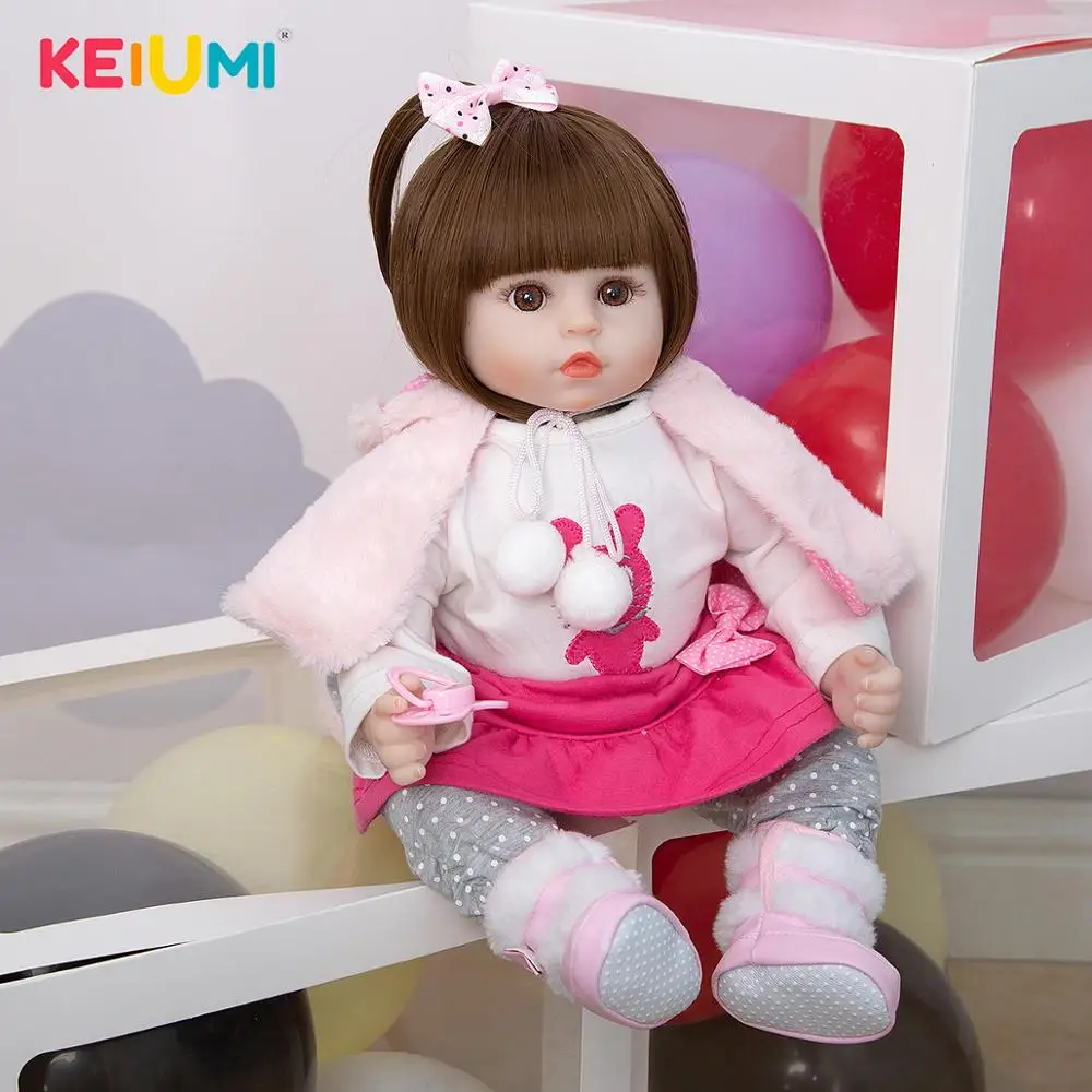KEIUMI очаровательные силиконовые Reborn для маленьких девочек куклы 48 см