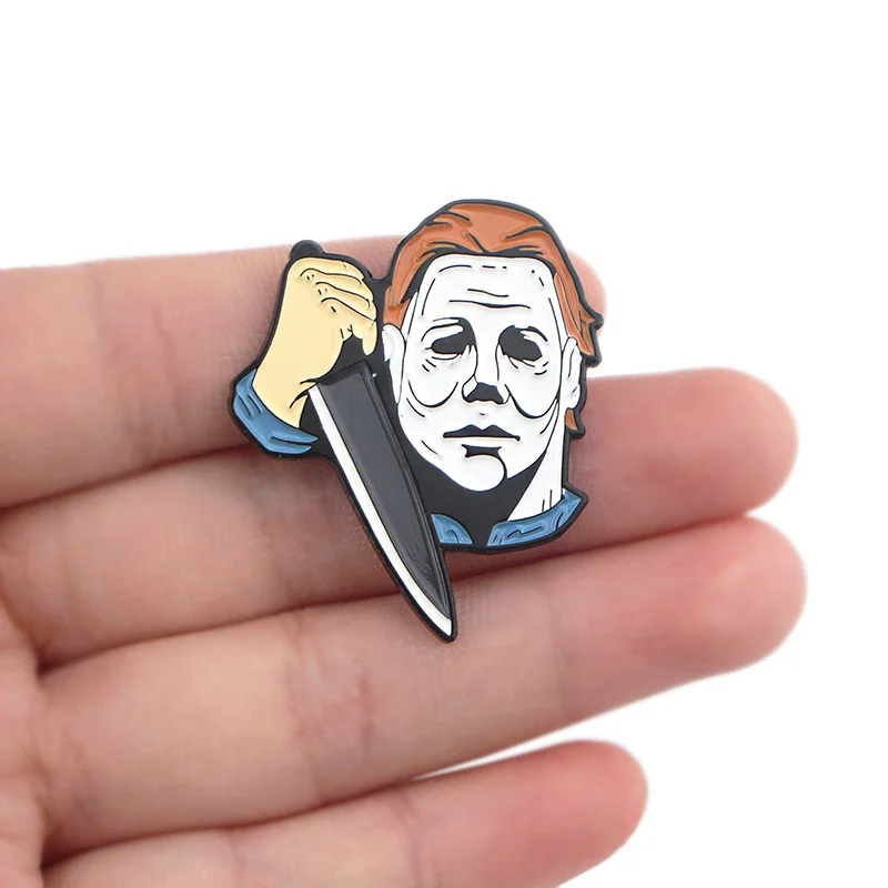 K677 Halloween Horror Metal Enamel Pins and Brooches for Lapel Pin Backpack Bags Badge Collection Halloween Gifts For Kids