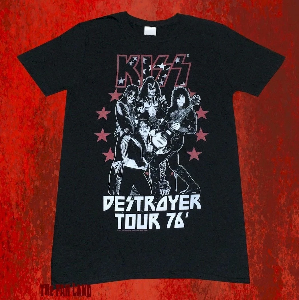 Мужская Винтажная Футболка Kiss Band Destroyer черная хлопковая футболка для поездок на